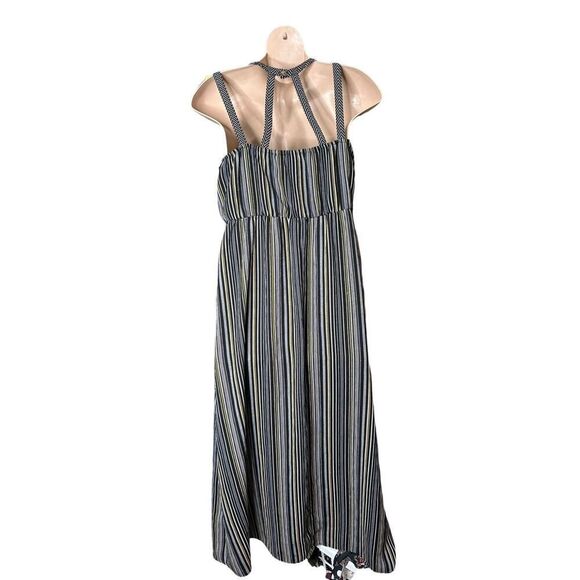 XHILARATION Sleeveless Multicolor Striped Halter Maxi Dress Size M Boho - Picture 5 of 10